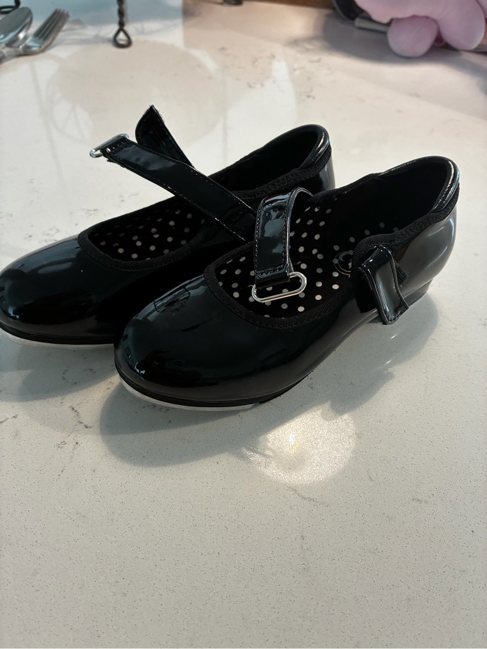 Girls Black Patent Tap Shoes